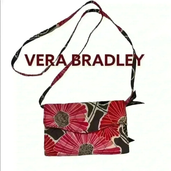 VERA BRADELY WALLET AND CROSSBODY PINK GRAY - Picture 1 of 6